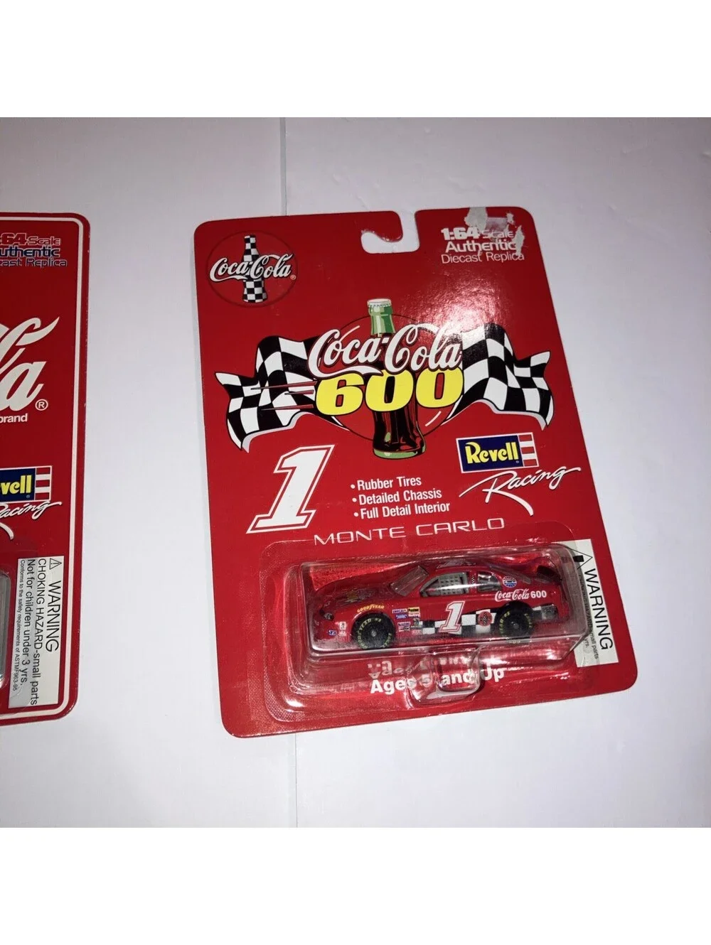 Lot Of 2 VINTAGE COCA-COLA 600 # 1 MONTE CARLO REVELL RACING 1:64 SCALE CAR